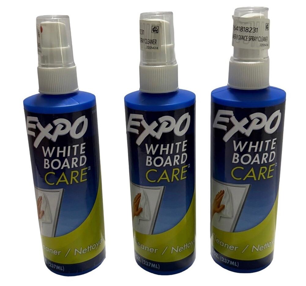 EXPO White Board Care Cleaner 8 oz Dry Erase Board Spray Lot of 3 NEW